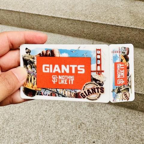 A photo of the San Francisco public library new card design with the Giants