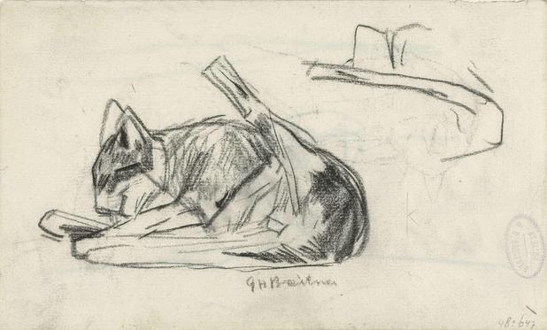Poes die zichzelf likt, George Hendrik Breitner, 1867 - 1923