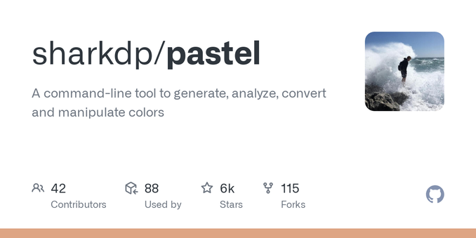 A command-line tool to generate, analyze, convert and manipulate colors - sharkdp/pastel