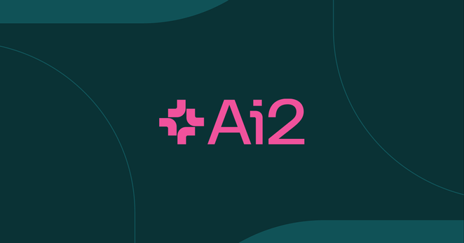 Abstract illustration of the AI2 Logo in a banner.