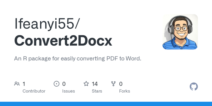 An R package for easily converting PDF to Word. Contribute to Ifeanyi55/Convert2Docx development by creating an account on GitHub.