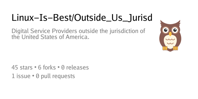 Summary card of repository Linux-Is-Best/Outside_Us_Jurisdiction