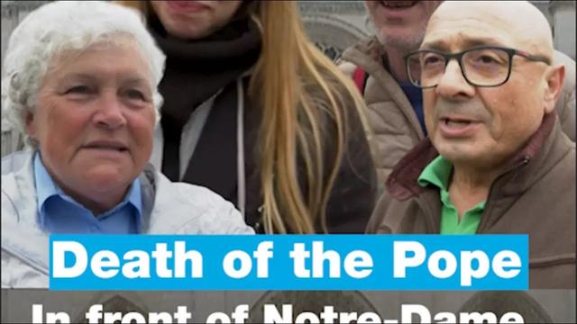 🇫🇷 In front of #NotreDame in Paris, #tourists emotional about the #death of #PopeFrancis • FRANCE 24
