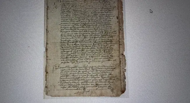 A photograph of a 16th century manuscript stolen from Paraguay’s National Archives. Following a tip in January, the Manhattan District Attorney's office was alerted to its presence on the Upper West Side of Manhattan.