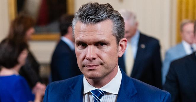 Secretary of Defense Pete Hegseth at the White House in April.
