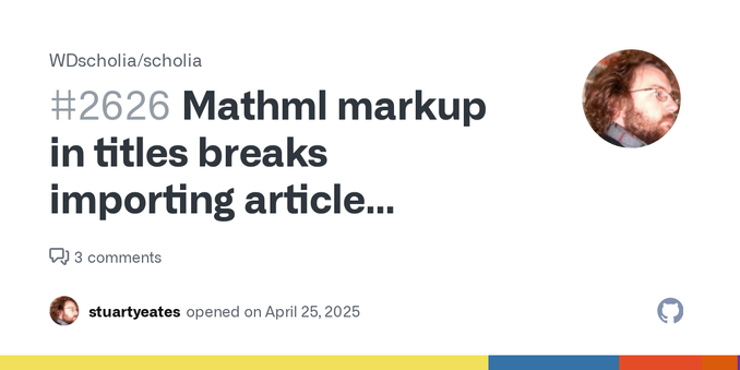 Describe the bug scholar doesn't sanitize some characters in DOI metadata To Reproduce Steps to reproduce the behavior: Go to https://scholia.toolforge.org/doi/10.21083/irss.v39i0.2977 Click on "Su...