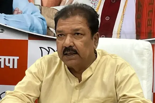 Bihar BJP President Dr. Dilip Jaiswal during press conference in Patna.