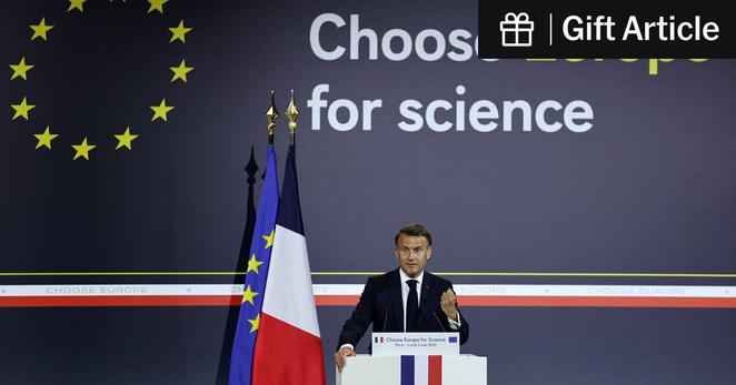 President Emmanuel Macron of France speaking at the Sorbonne University in Paris on Monday.