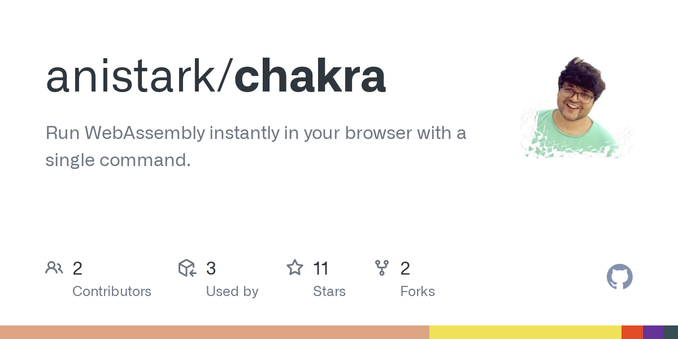 Run WebAssembly instantly in your browser with a single command. - anistark/chakra