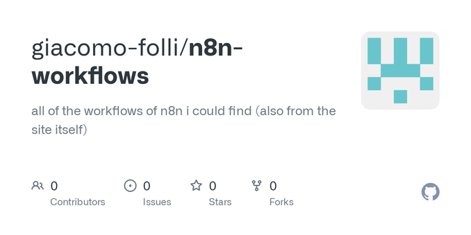 all of the workflows of n8n i could find (also from the site itself) - giacomo-folli/n8n-workflows