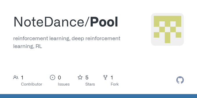 reinforcement learning, deep reinforcement learning, RL - NoteDance/Pool