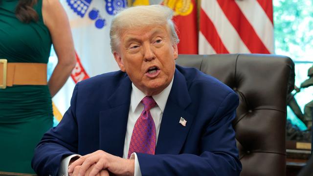 President Donald Trump in the Oval Office at the White House on June 10, 2025. (Photo by Anna Moneymaker/Getty Images)