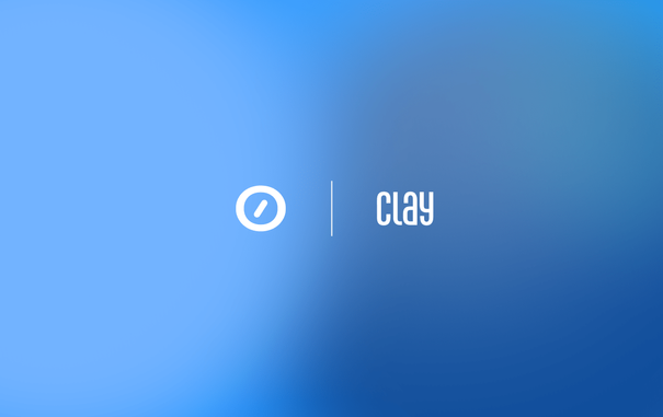Automattic and Clay logos on a blue background