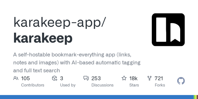 A self-hostable bookmark-everything app (links, notes and images) with AI-based automatic tagging and full text search - karakeep-app/karakeep