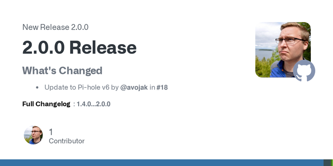 What's Changed

Update to Pi-hole v6 by @avojak in #18

Full Changelog: 1.4.0...2.0.0