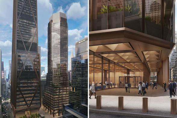 JPMorgan plans to spruce up drab tower next to new Midtown HQ — and here's a first look