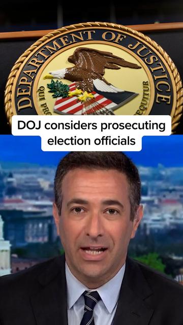 885 reactions · 49 shares | The Justice Department is exploring whether they can bring criminal charges against election workers if their computer systems are deemed unsafe, according to reporting by The New York Times. @arimelber breaks down why this matters, saying these actions turn law enforcement agencies into “a handmaiden to lawbreaking.” | MSNBC