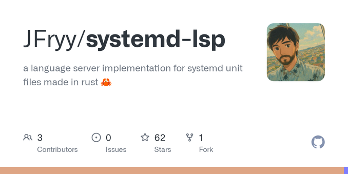 a language server implementation for systemd unit files made in rust 🦀 - JFryy/systemd-lsp