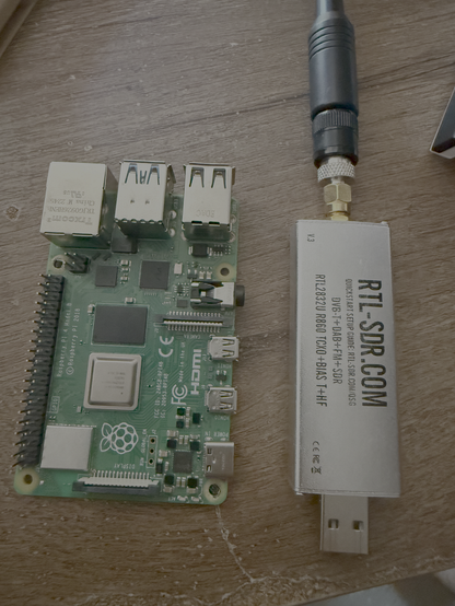 A Raspberry Pi 4 and RTL-SDR SDR Dongle