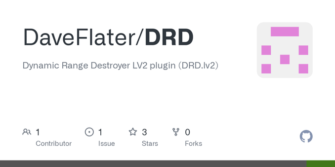 Dynamic Range Destroyer LV2 plugin (DRD.lv2). Contribute to DaveFlater/DRD development by creating an account on GitHub.