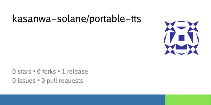 Summary card of repository kasanwa-solane/portable-tts
