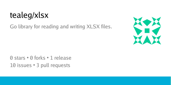Summary card of repository tealeg/xlsx