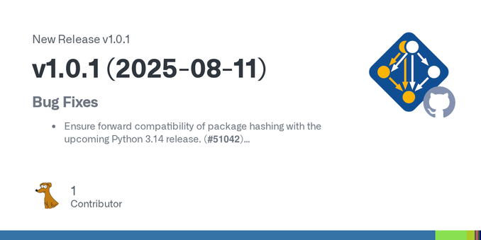 Bug Fixes

Ensure forward compatibility of package hashing with the upcoming Python 3.14 release. (#51042)
The spack diff command now shows differences in runtime dependencies (e.g., gcc-runtime, g...