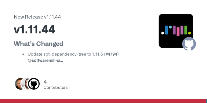 What’s Changed

Update sbt-dependency-tree to 1.11.6 (#4794) @softwaremill-ci
Adds support for otel4s metrics (#4788) @jctim
Remove reliance of tests on Cats Effect, to enable Scala Native release ...