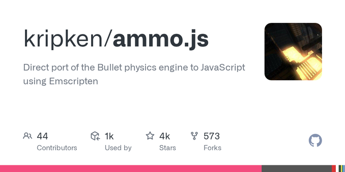 Direct port of the Bullet physics engine to JavaScript using Emscripten - kripken/ammo.js