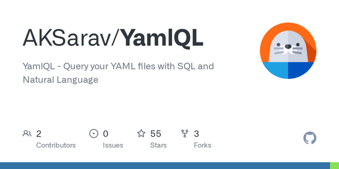 YamlQL - Query your YAML files with SQL and Natural Language - AKSarav/YamlQL