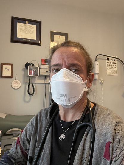 Photo in my clinic with N95