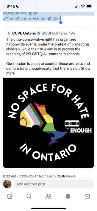 No space for hate - thank you, EFTO and CUPE for standing up