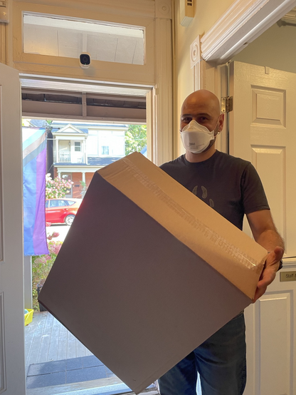 Boxes of masks arriving at our clinic 