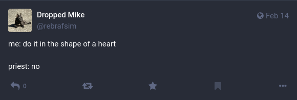 me: do it in the shape of a heart

priest: no