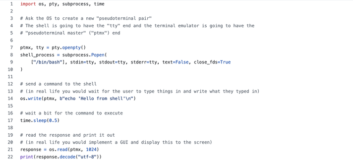 screenshot of the code in the link