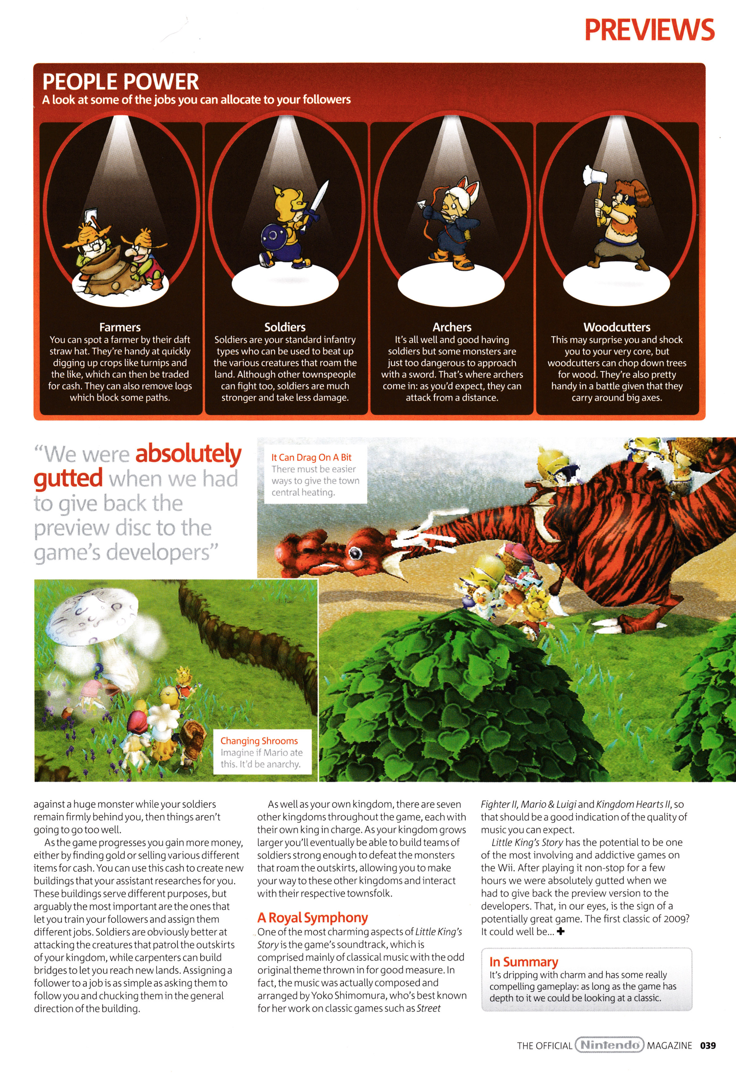 Preview for Little King's Story on Wii. Taken from Official Nintendo Magazine 38 - January 2009 (UK)  