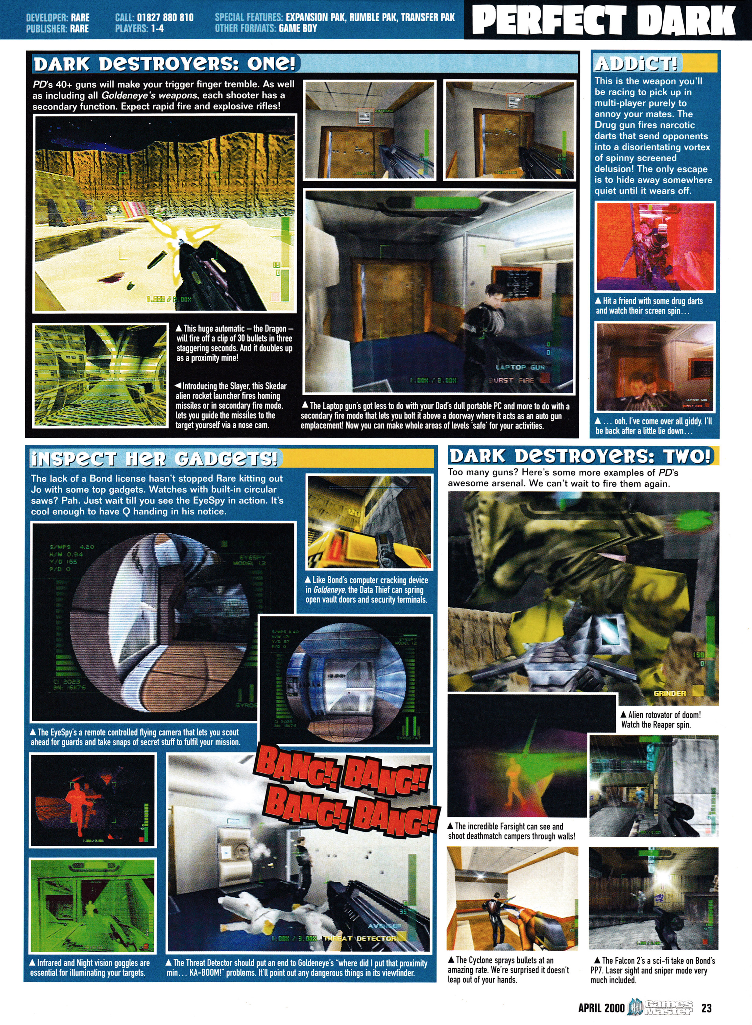 Preview for Perfect Dark on Nintendo 64. Taken from GamesMaster 93 - April 2000 (UK)   