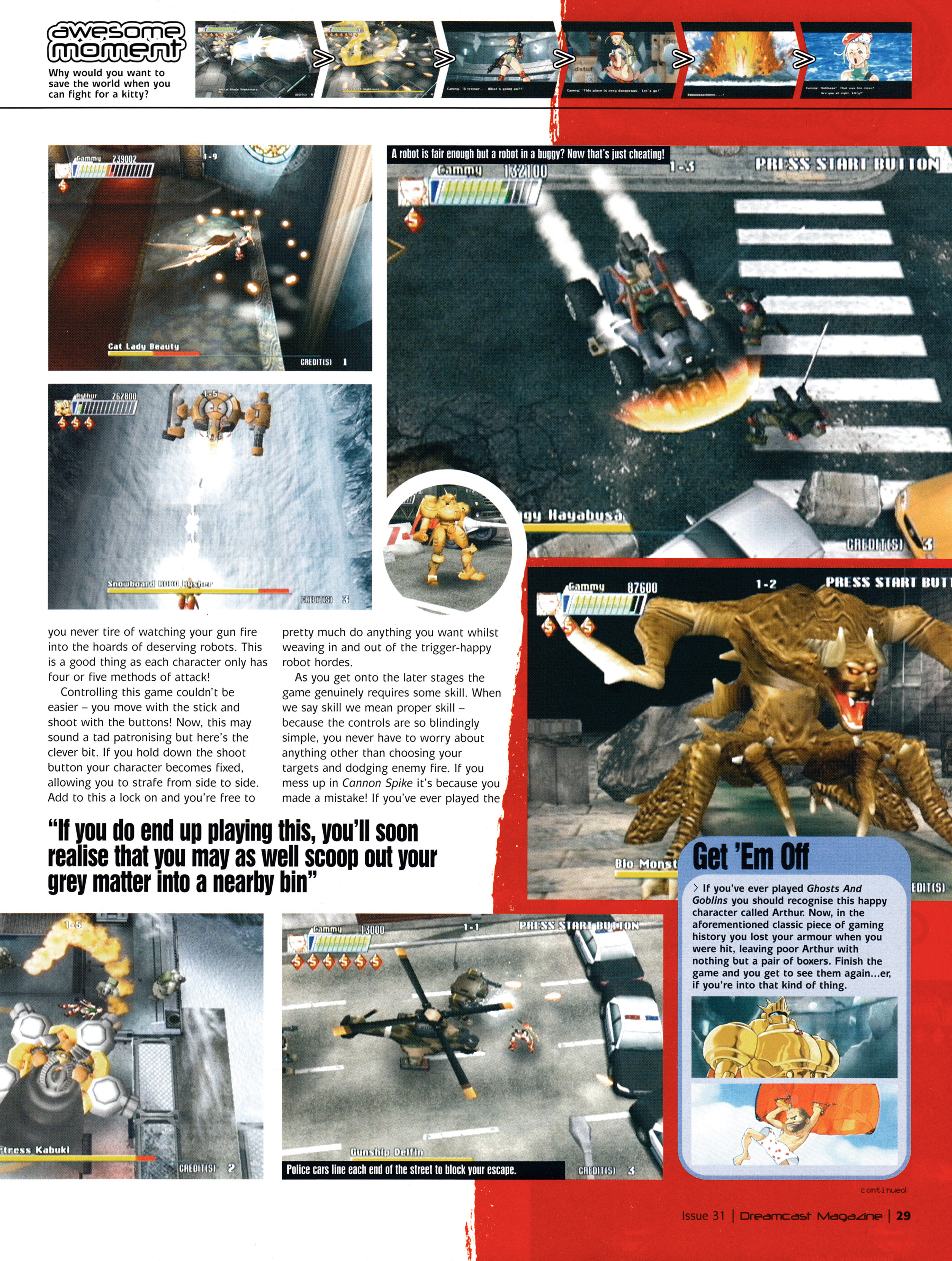 Review for Cannon Spike on Dreamcast. Taken from Dreamcast Magazine 31 - January 2001 (UK)  score: 54%