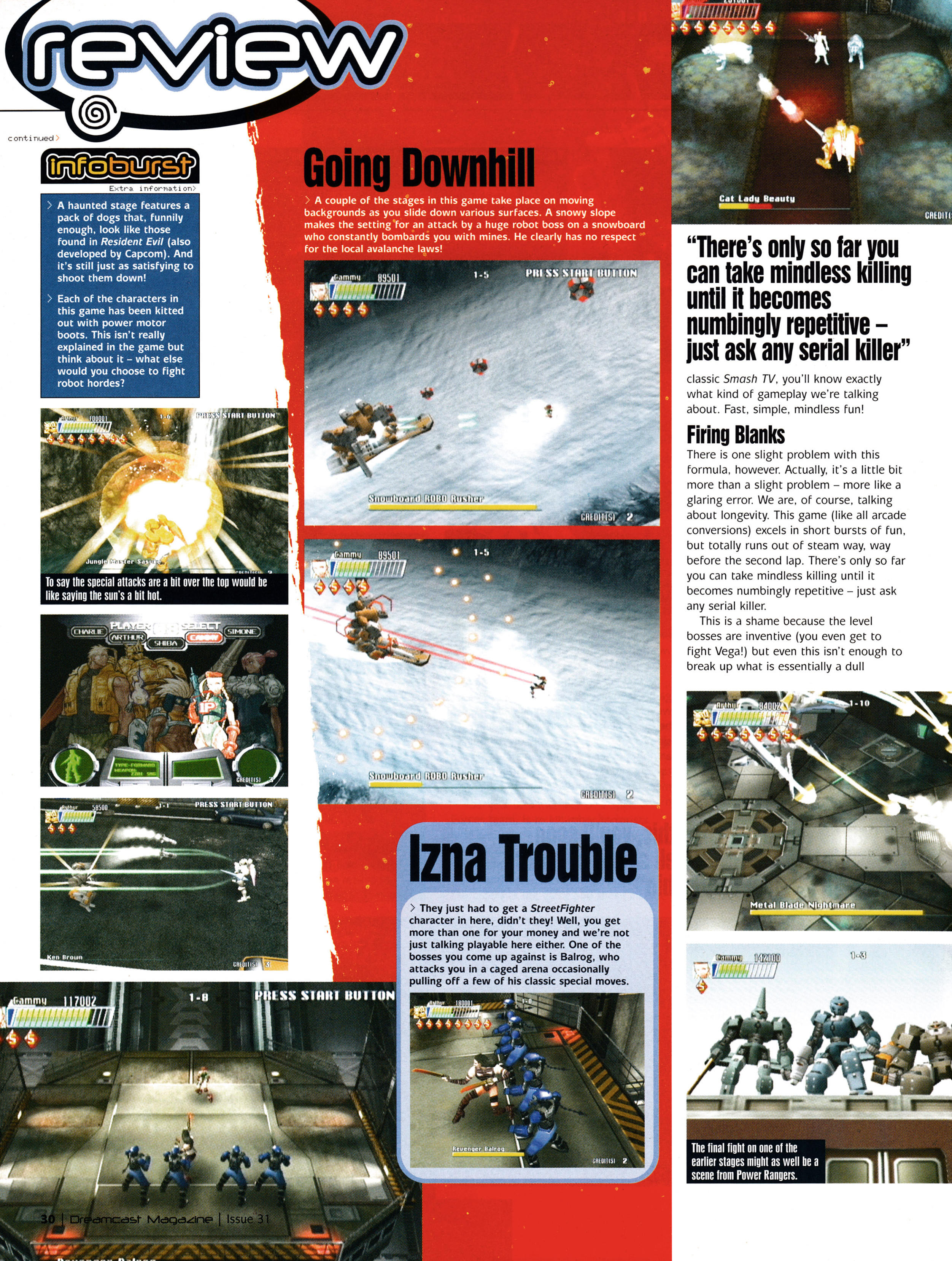 Review for Cannon Spike on Dreamcast. Taken from Dreamcast Magazine 31 - January 2001 (UK)  score: 54%