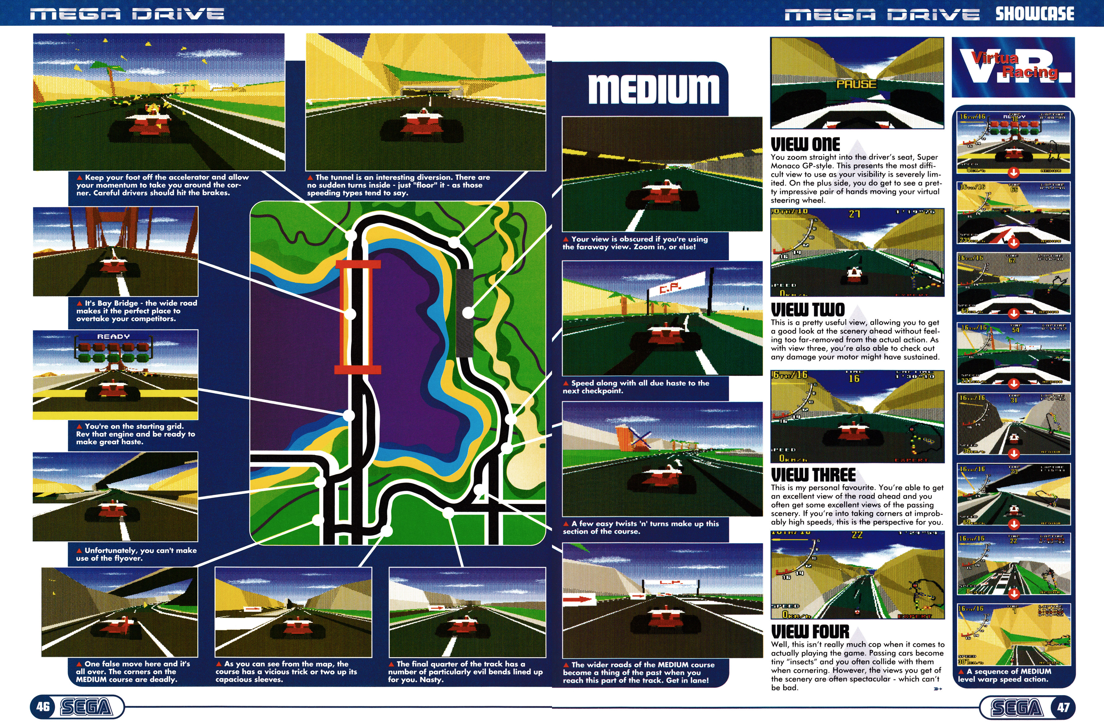 Massive 12-page feature for Virtua Racing on Mega Drive from Official Sega Magazine 4 - April 1994 (UK)