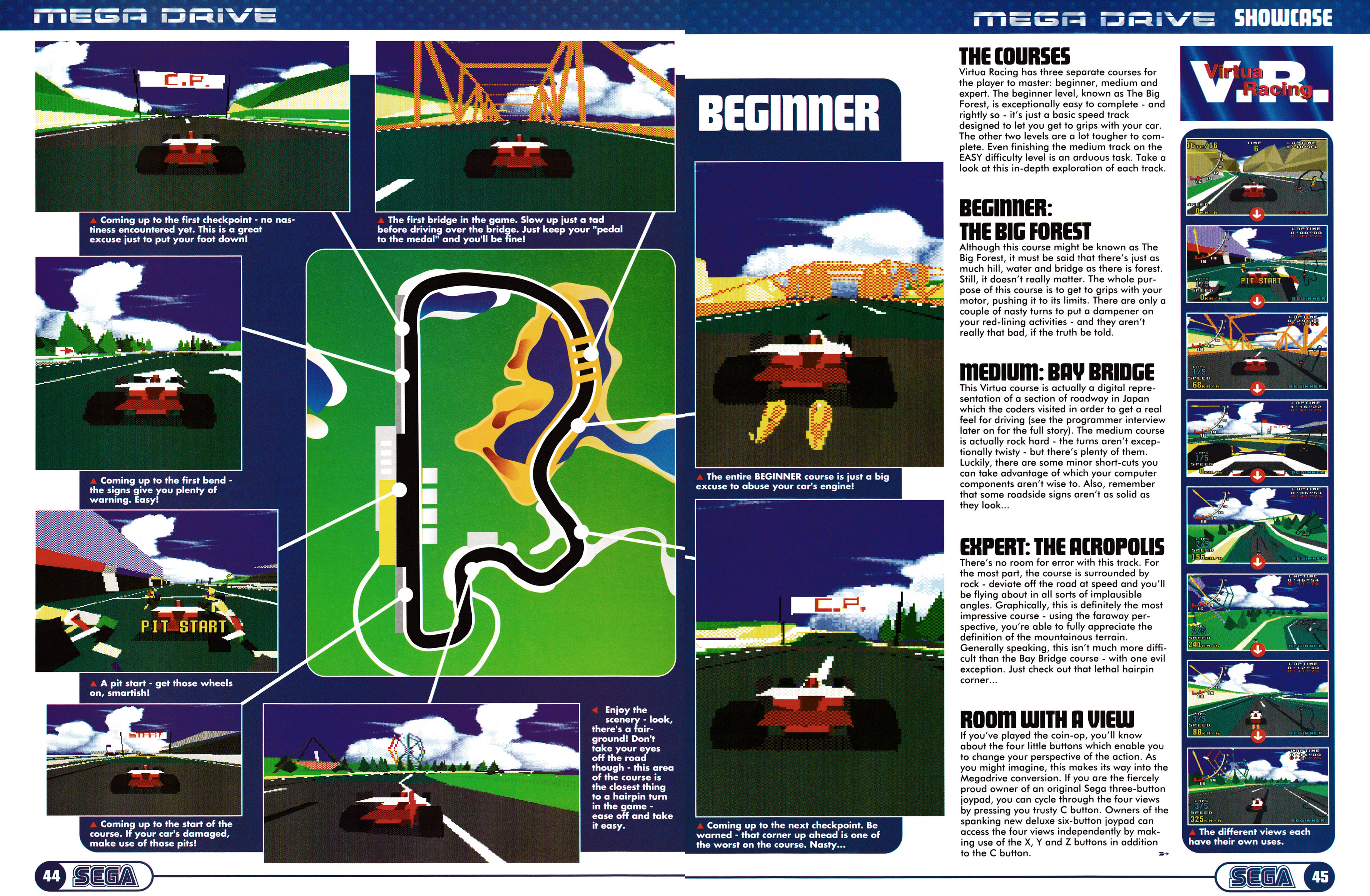 Massive 12-page feature for Virtua Racing on Mega Drive from Official Sega Magazine 4 - April 1994 (UK)