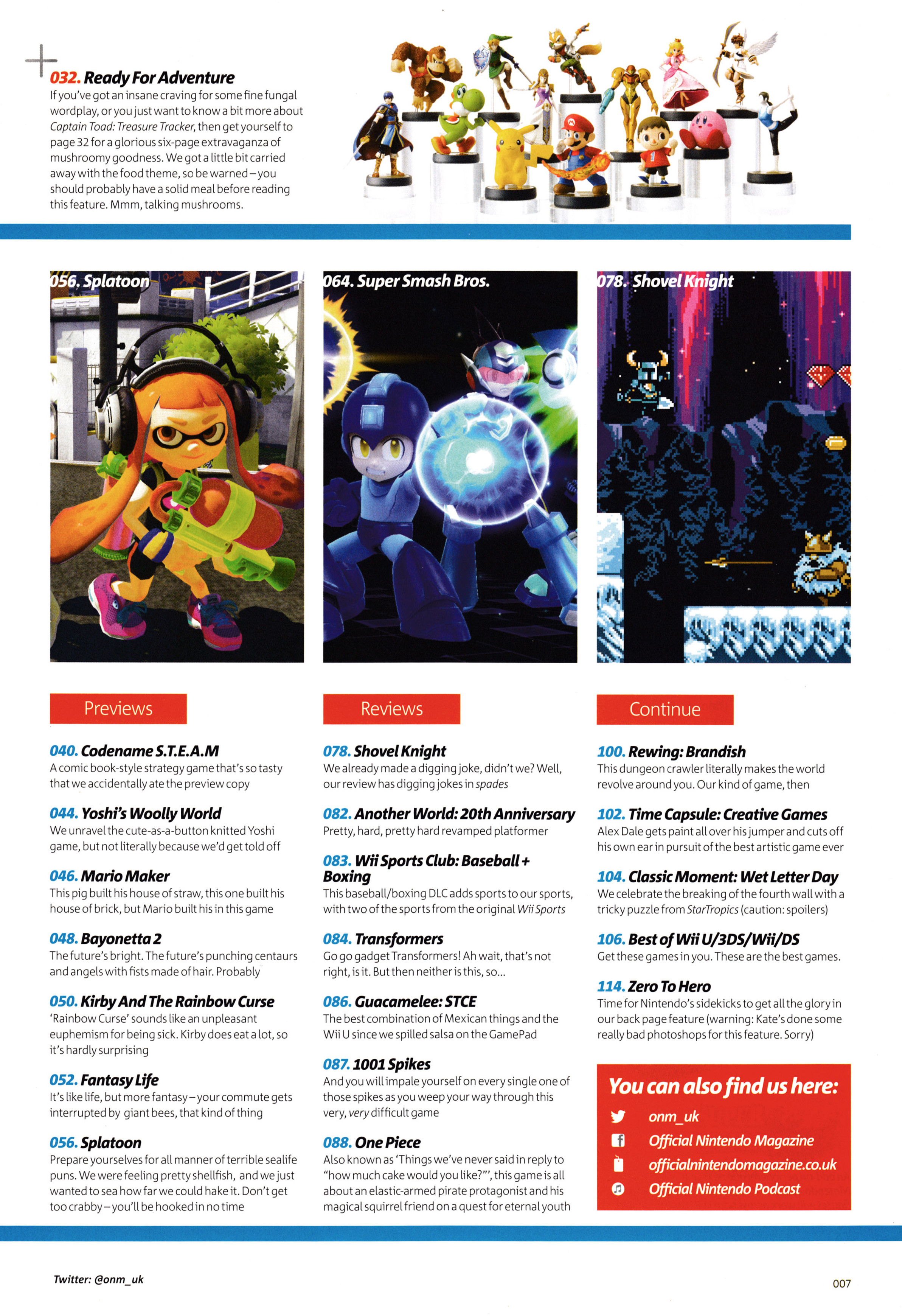 And the contents pages for Official Nintendo Magazine 111 - September 2014 (UK)