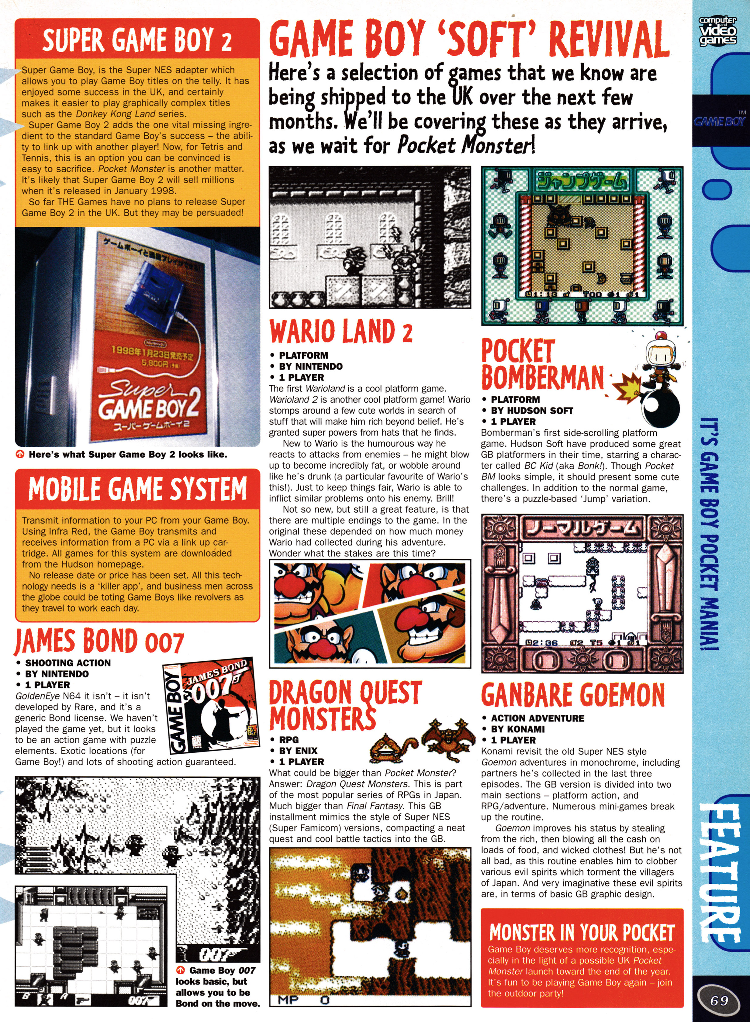 Feature on the Game Boy Pocket  from CVG 196 - March 1998 (UK)