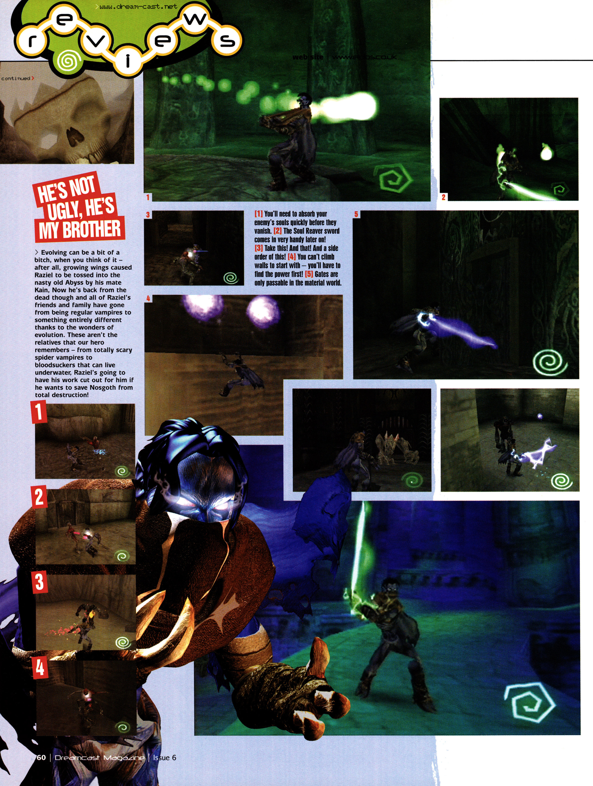 The review for Legacy of Rain: Soul Reaver on Dreamcast from Dreamcast Magazine 6 - February 2000 (UK)  score: 90%