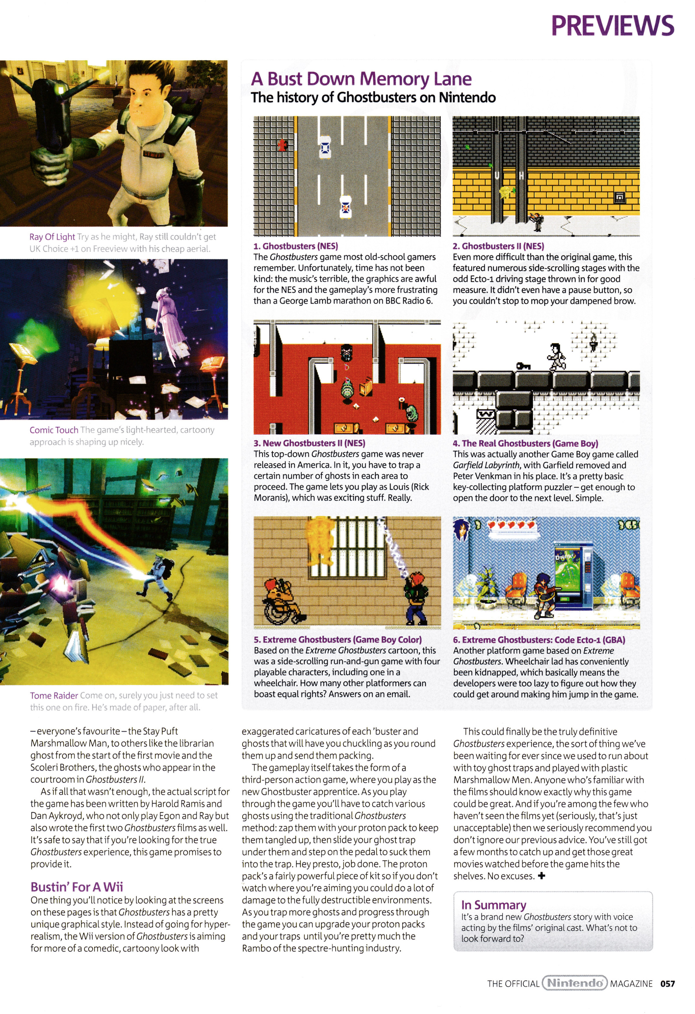 And as for the run-up to Halloween, what's more perfect than the preview for Ghostbusters: The Videogame on Wii? Taken from Official Nintendo Magazine 39 - February 2009 (UK)