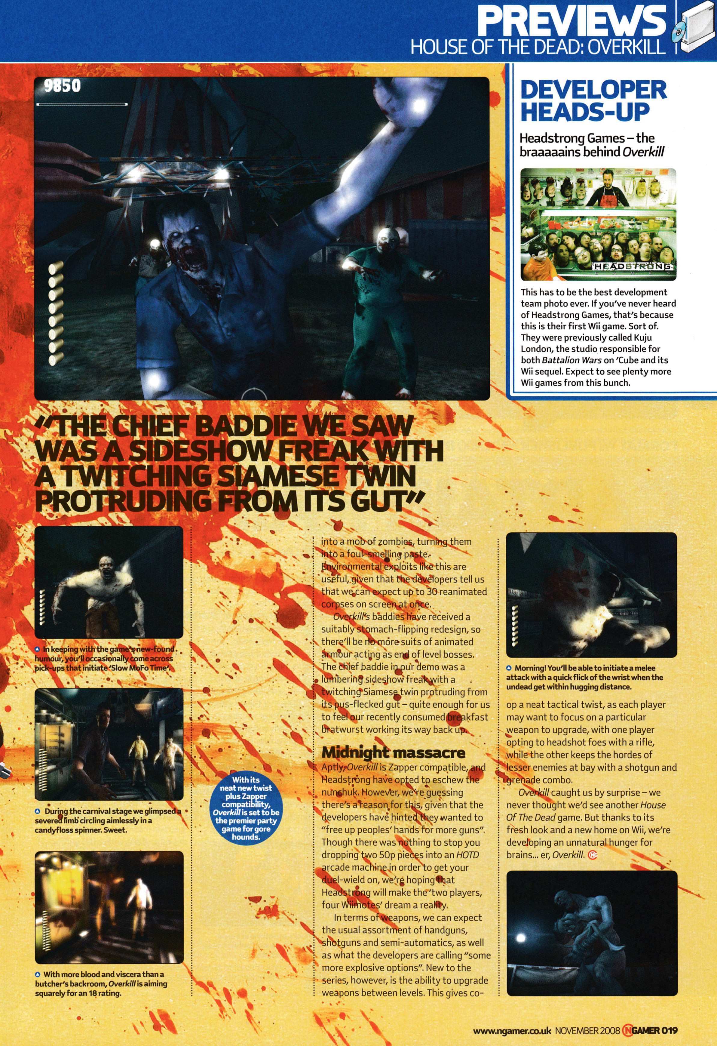 Preview for The House of the Dead Overkill on Wii from NGamer 28 - November 2008 (UK)