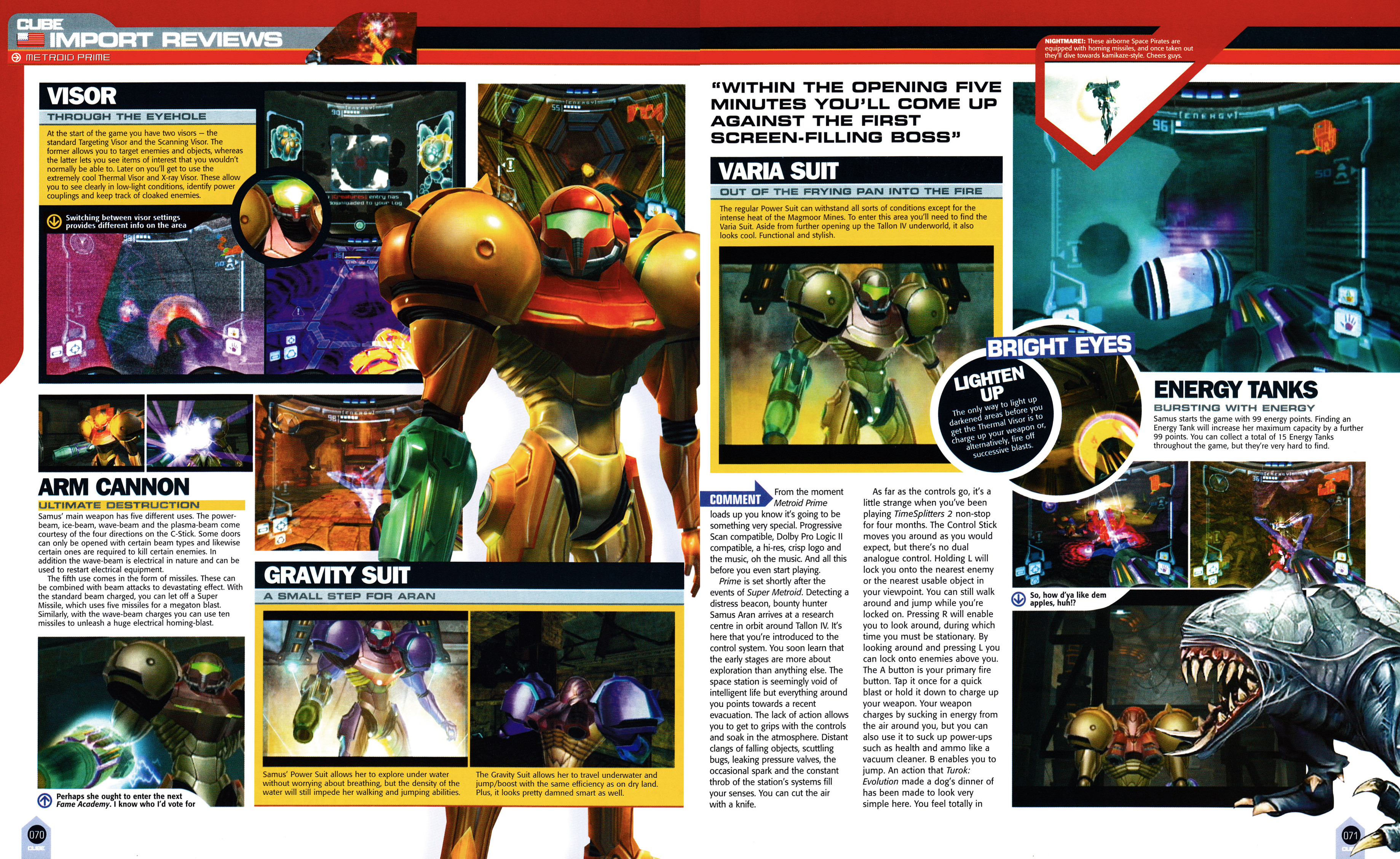 Review for Metroid Prime on GameCube from Cube 14 - January 2003 (UK)  score: 96%