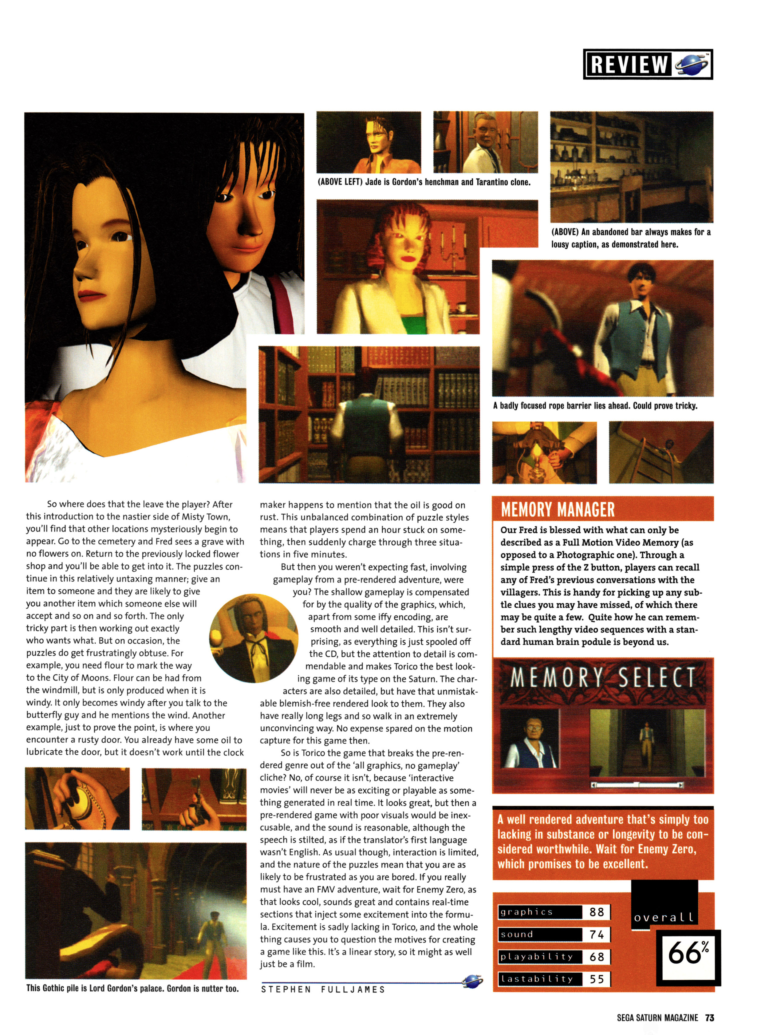 Review for Torico on Sega Saturn from Official Sega Saturn Magazine 19 - May 1997 (UK)  score: 66%