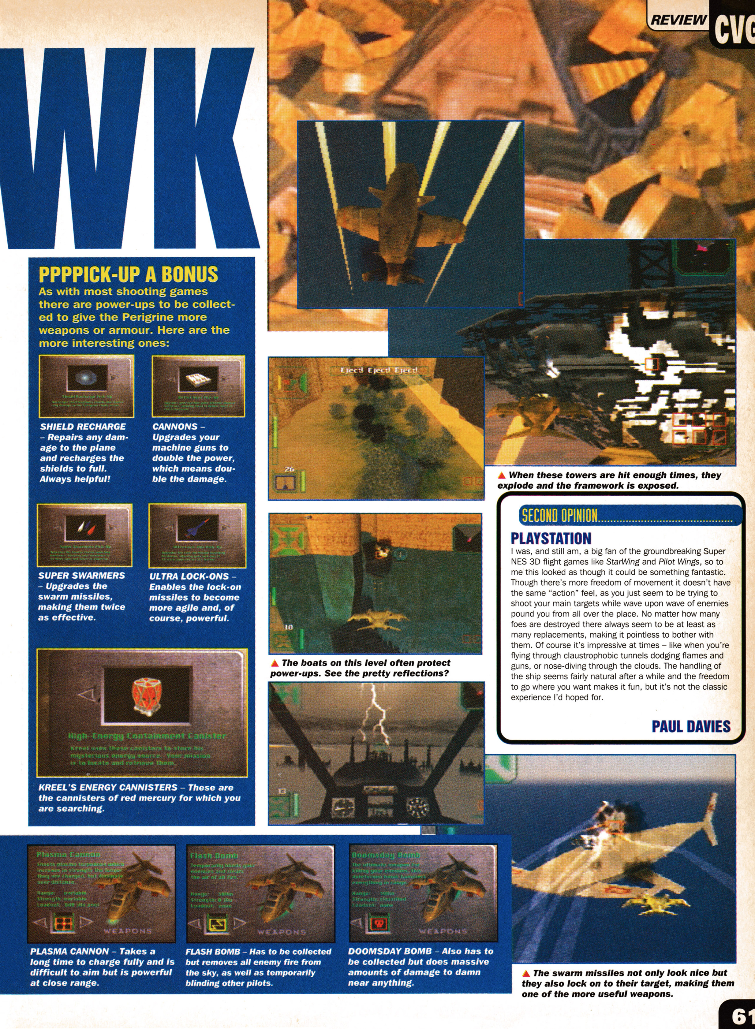 Review for Warhawk on PSone. Taken from CVG 170 - January 1996 (UK)   score: 81%