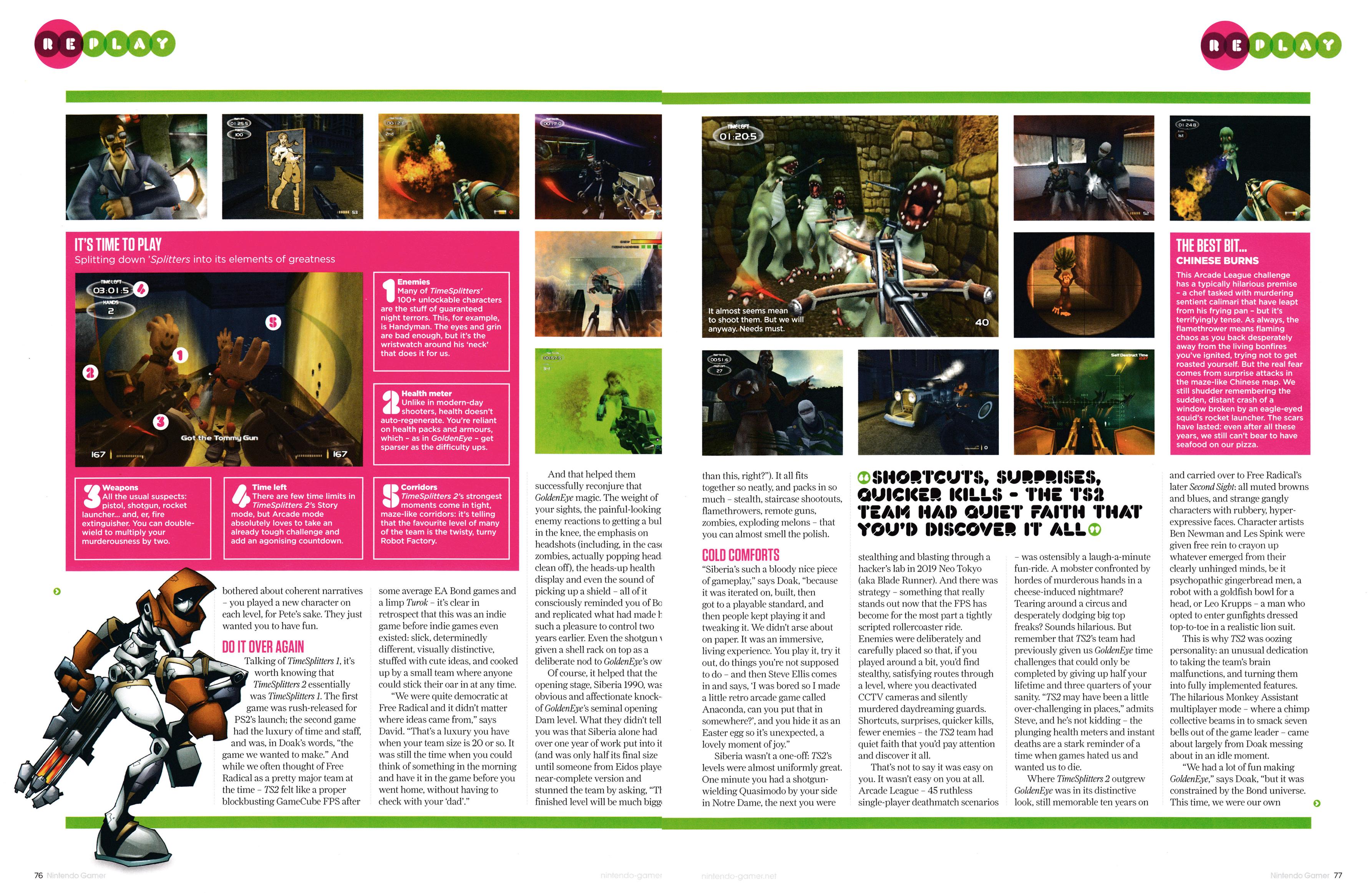 Replay feature for TimeSplitters 2 on GameCube from NGamer 74 - April 2012 (UK)